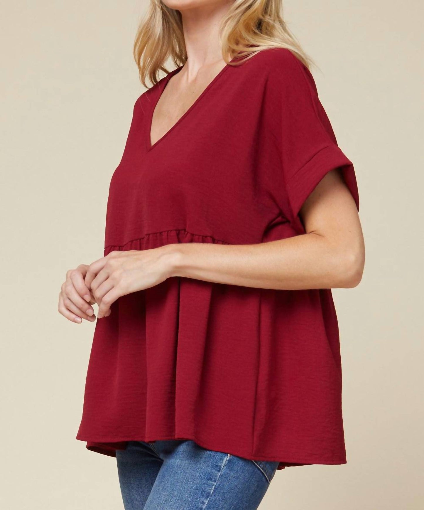 Entro - Textured Babydoll Top