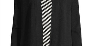 Anne Klein Women's Malibu Open Front Cardigan Black Size Large