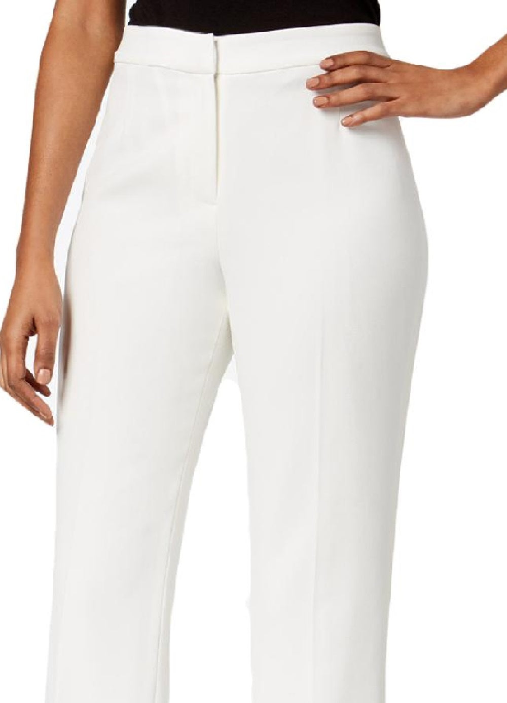 Kasper Women's Straight Leg Modern Crepe Dress Pants White Size 10