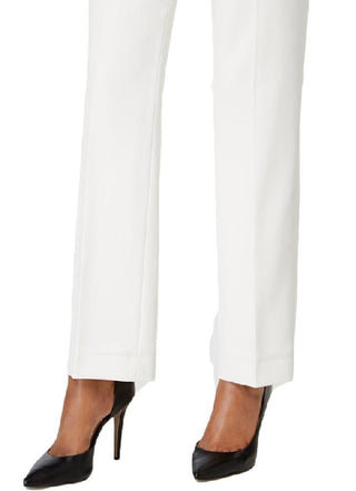 Kasper Women's Straight Leg Modern Crepe Dress Pants White Size 10
