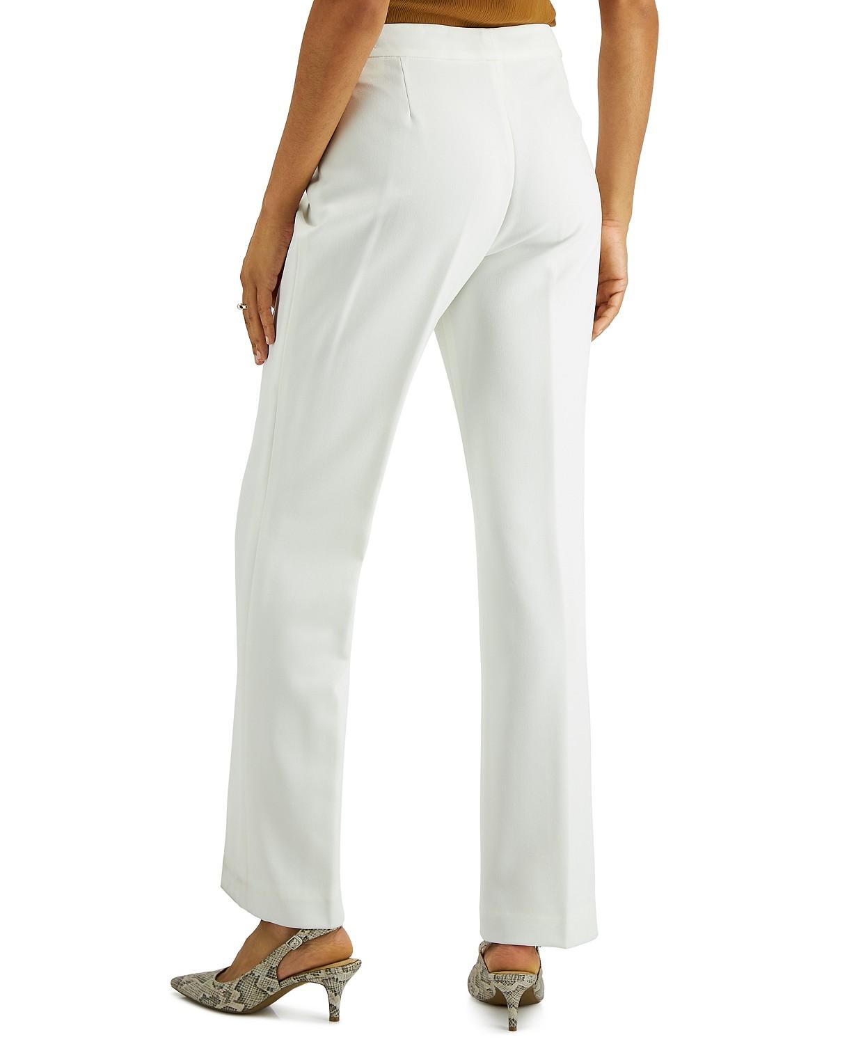 Kasper Women's Straight Leg Modern Crepe Dress Pants White Size 12