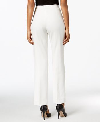 Kasper Women's Straight Leg Modern Crepe Dress Pants White Size 18