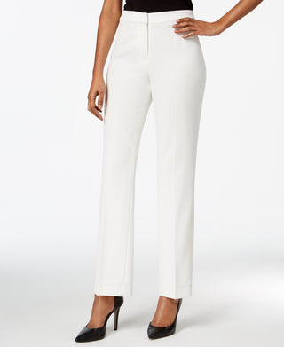 Kasper Women's Straight Leg Modern Crepe Dress Pants White Size 4