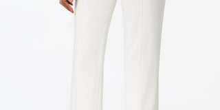 Kasper Women's Straight Leg Modern Crepe Dress Pants White Size 4