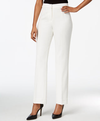Kasper Women's Straight Leg Modern Crepe Dress Pants White Size 6
