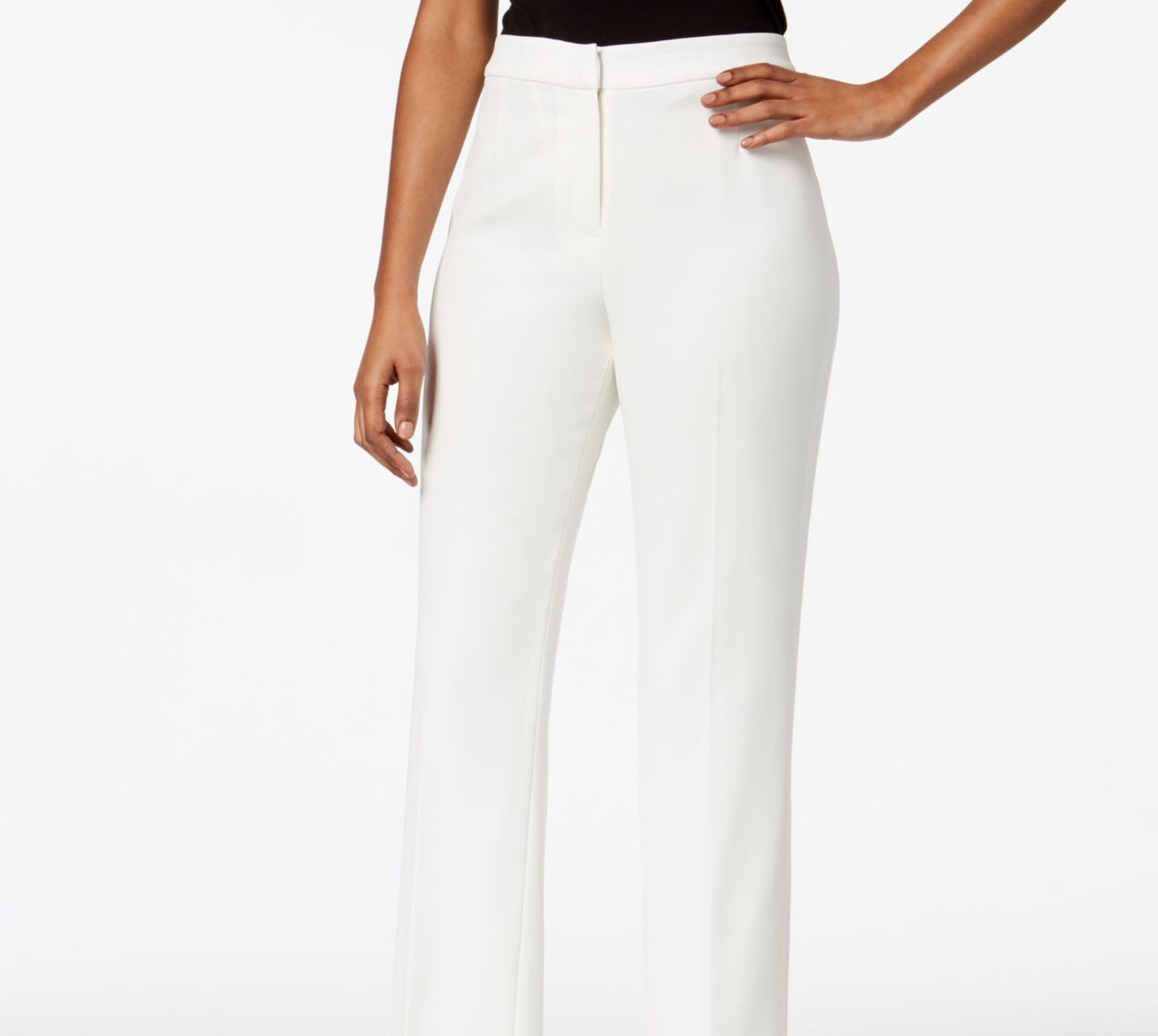 Kasper Women's Straight Leg Modern Crepe Dress Pants White Size 6