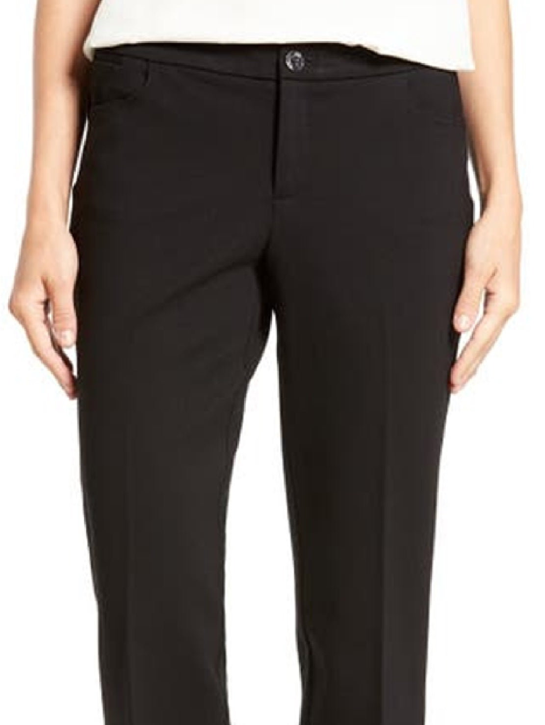 Anne Klein Women's Compression Flare Leg Ponte Pants Black Size 8