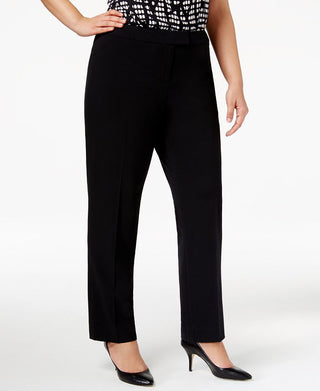 Anne Klein Women's Slim Pants Black Size 24W