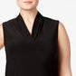 Anne Klein Women's Triple Pleat Sleeveless Top Black Size 1X