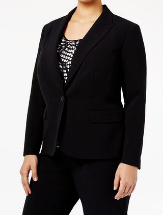 Anne Klein Women's Button Blazer Black Size 24W