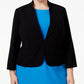 Nine West Women's Plus Stand Collar Blazer Black Size 20W