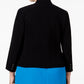 Nine West Women's Plus Stand Collar Blazer Black Size 20W