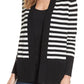 Anne Klein Women's Malibu Stripe Cardigan Black Size X-Large