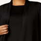 Kasper Women's Plus Drape Collar Gathered Back Cardigan Top Black Size 0