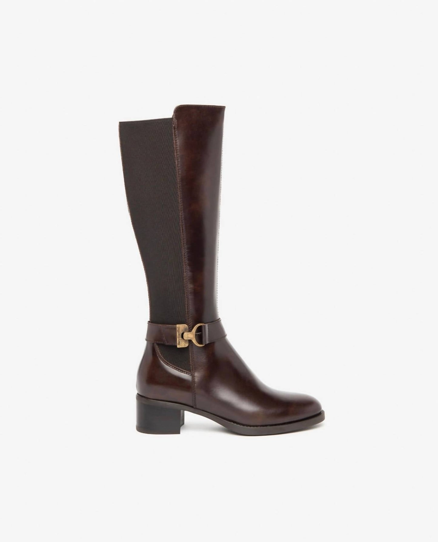 Nerogiardini - Women's Leather Stretch Buckle Knee Boots