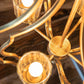 4 Light Metal Chandelier with Adjustable Chain - Gold