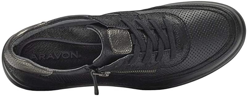 Aravon Women's Power Comfort TIE Sneaker Black Size 7 2A(N) US