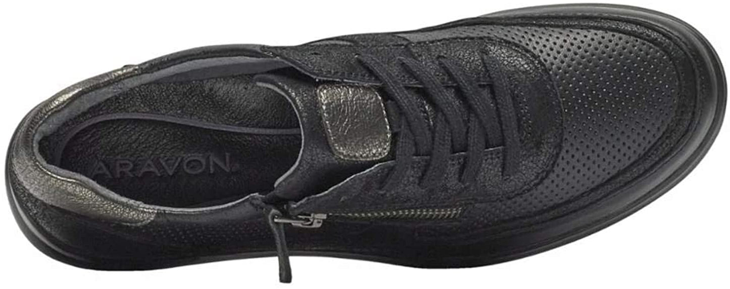 Aravon Women's Power Comfort TIE Sneaker Black