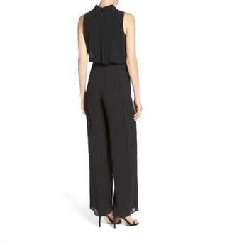 Vince Camuto - Roll Collar Mock Neck Blouson Chiffon Jumpsuit