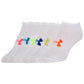 Under Armour Women's 6 Pack Liner No Show Socks White Size 9-11