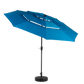 Aluminium 10ft 3 Tier Auto-tilt Outdoor Patio Umbrella - Dark Blue