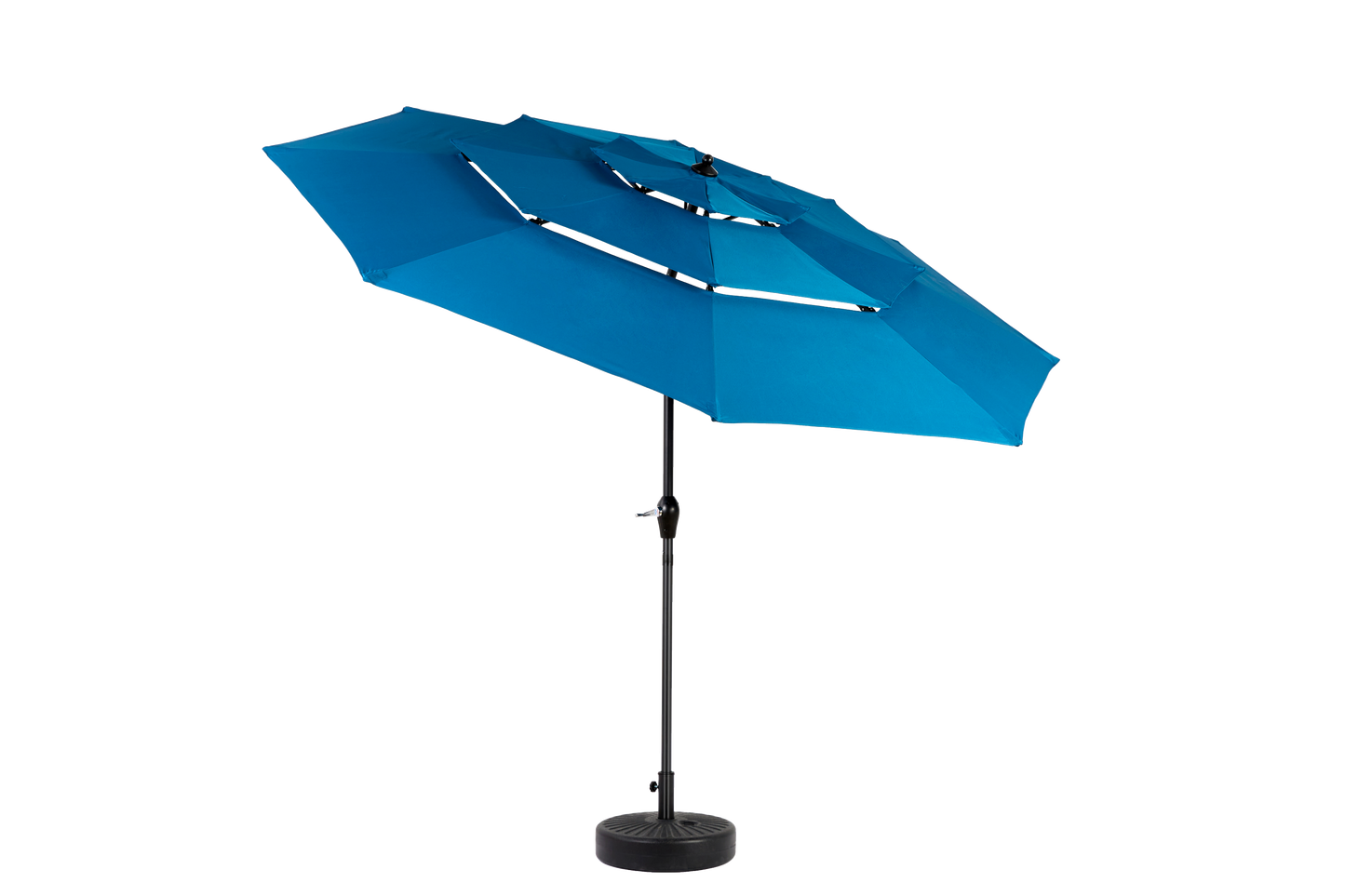Aluminium 10ft 3 Tier Auto-tilt Outdoor Patio Umbrella - Dark Blue