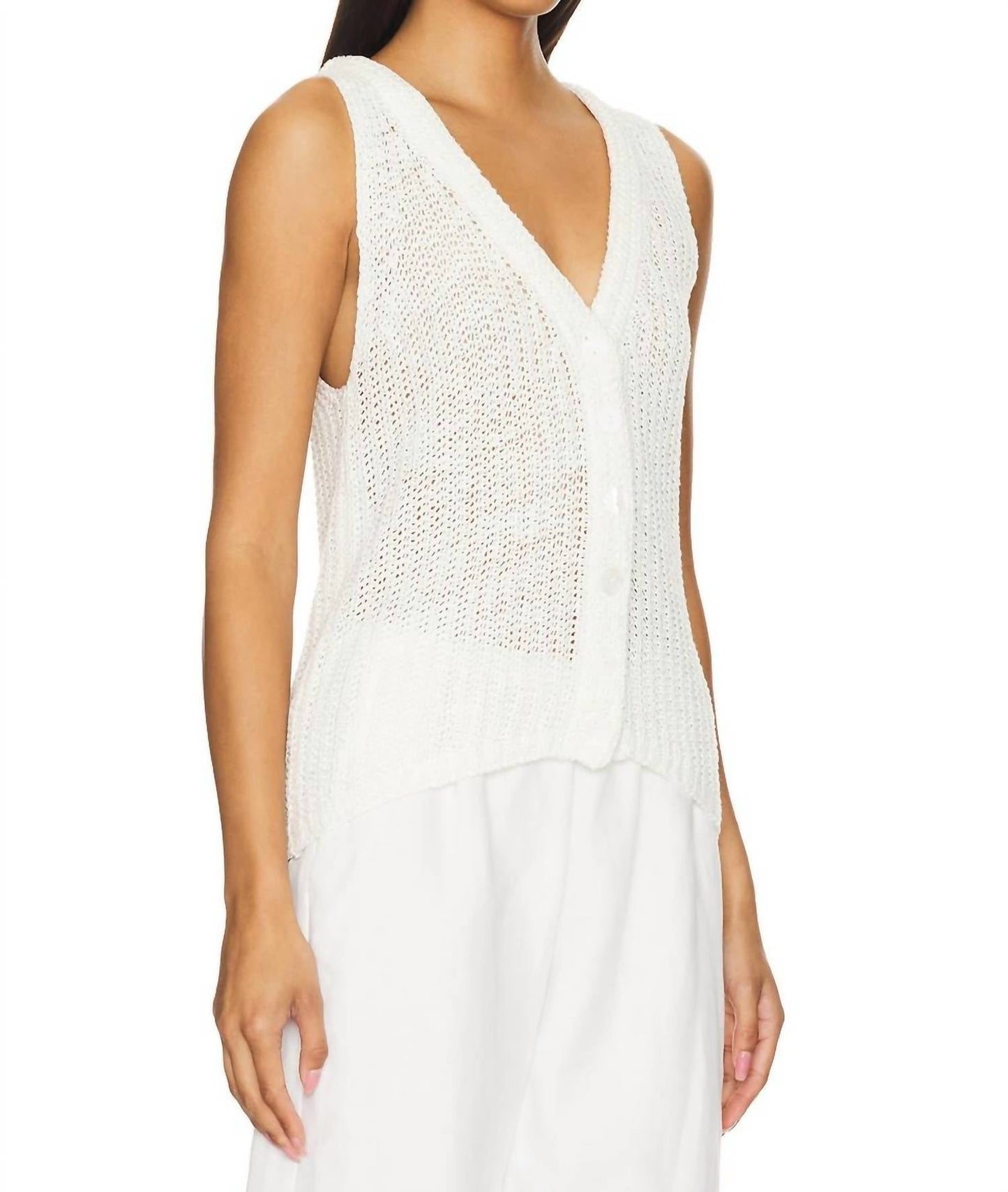 Enza Costa - Linen Open Knit Vest