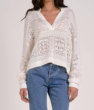Elan - Crochet Polo Top