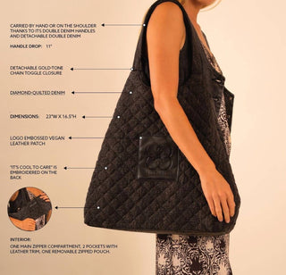 Care Tucker - Maxi Quilted Denim Tote Bag