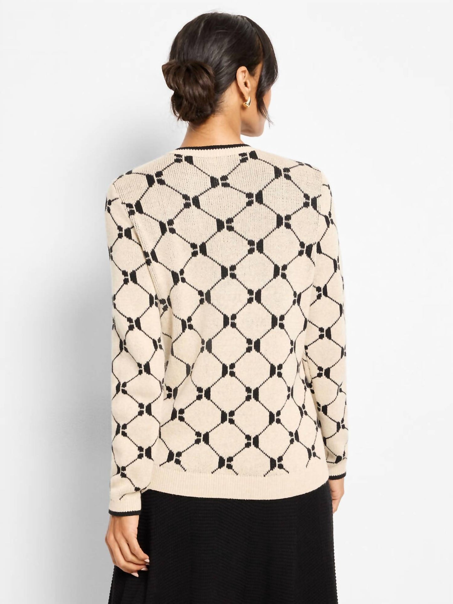 Nic + Zoe - Geo Argyle Doubleknit Sweater