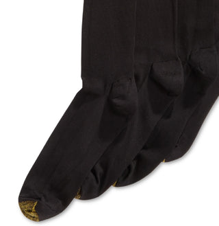 Gold Toe Men's Bonus 4 Pack Dress Metropolitan Crew Socks Black Size 10-13