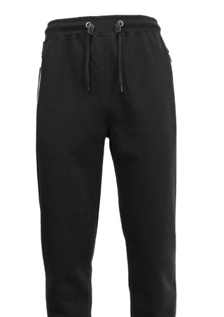 Galaxy By Harvic Men's Slim Fit Jogger Pants with Zipper Pockets Black Size Large