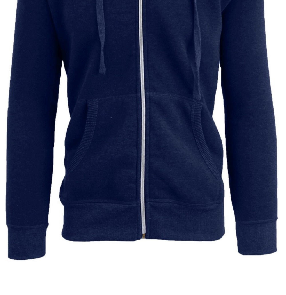 Galaxy By Harvic Men's Full Zip Fleece Hooded Sweatshirt Blue Size Medium