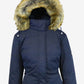 Galaxy By Harvic Women's Heavyweight Parka Jacket Blue Size Large