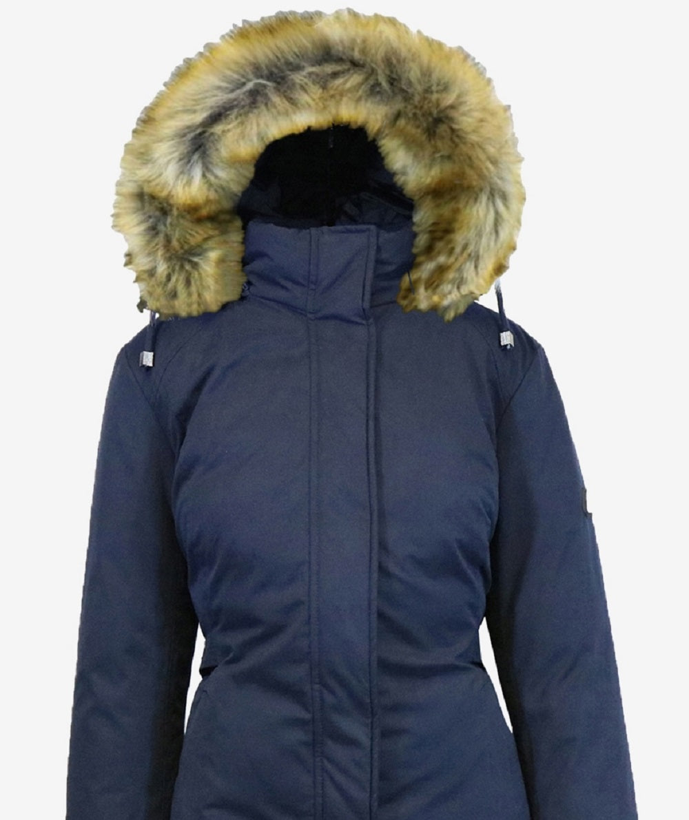 Galaxy By Harvic Women's Heavyweight Parka Jacket Blue Size Large