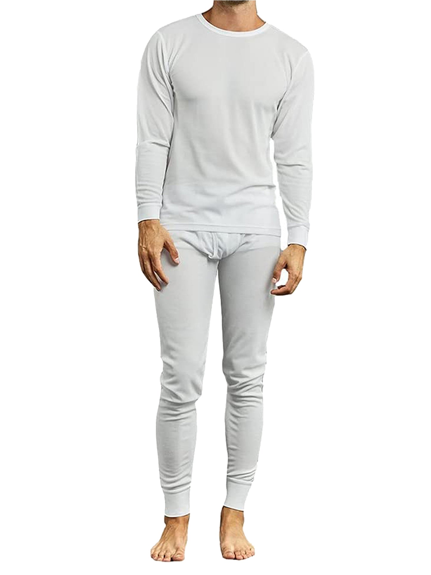 GBH Women's 2 Piece Lightweight Thermal Set of Both Thermal Top and Bottom White Size M