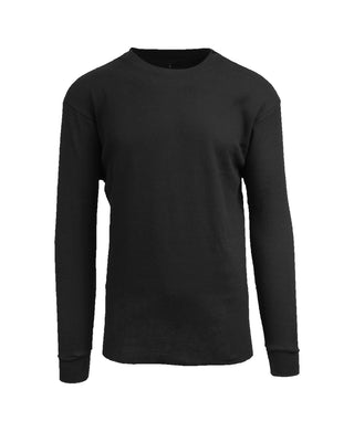 Galaxy By Harvic Men's Waffle Knit Thermal Shirt Black Size X-Large
