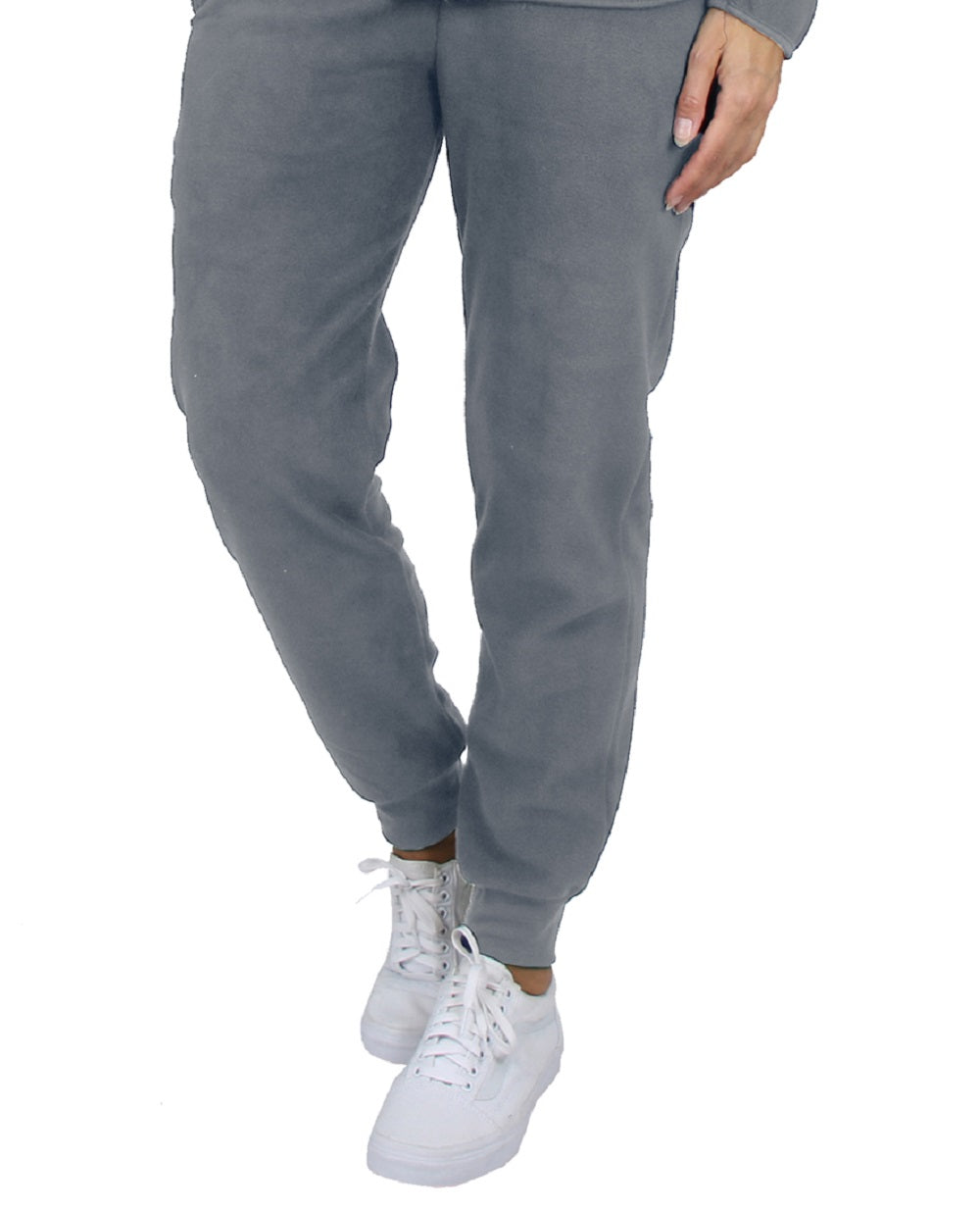 Galaxy by Harvic Women's 2 Piece Polar Fleece Sweater Jacket & Jogger Sweatpants Set Gray Size X-Large
