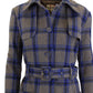 Rogue Pur Women's Plaid Wool Trench Coat Blue Size Medium