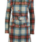 Rogue Pur Women's Plaid Wool Trench Coat Orange Size Medium