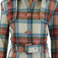 Rogue Pur Women's Plaid Wool Trench Coat Orange Size Medium