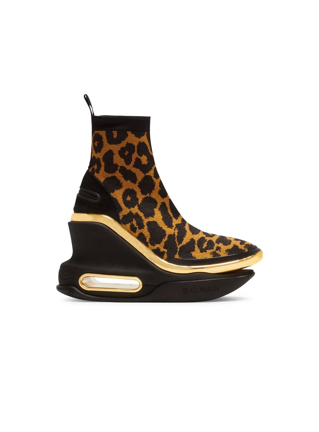 Balmain - Women's Leopard B-bold Wedge High-top Sneakers