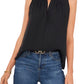 Vince Camuto Twist Neck Keyhole Sleeveless Blouse - Large