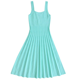 Ali Golden - Fitted Tank Dress With Pleated Skirt