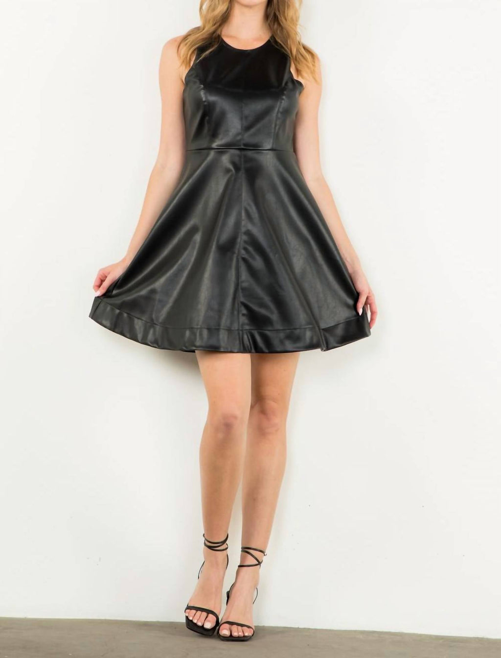 fitted lace wedding dress Faux leather puff sleeve dress – OhSewPeachy