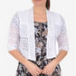 NY Collection Women's Elbow Sleeve Open Front Shrug White Size X-Large