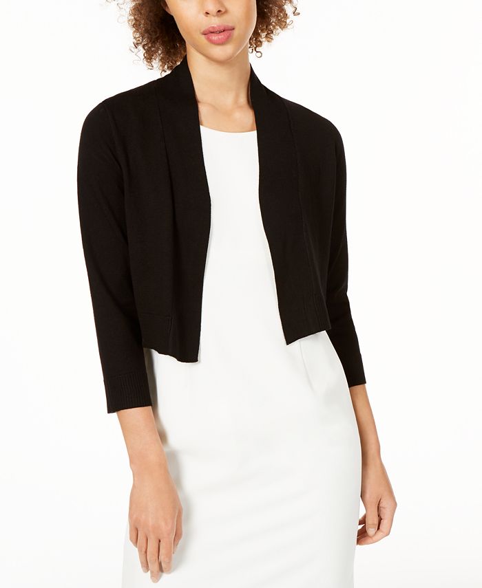 Calvin Klein Women's Long Sleeve Cropped Cardigan Black Size Large