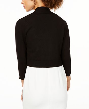 Calvin Klein Women's Long Sleeve Cropped Cardigan Black Size Large