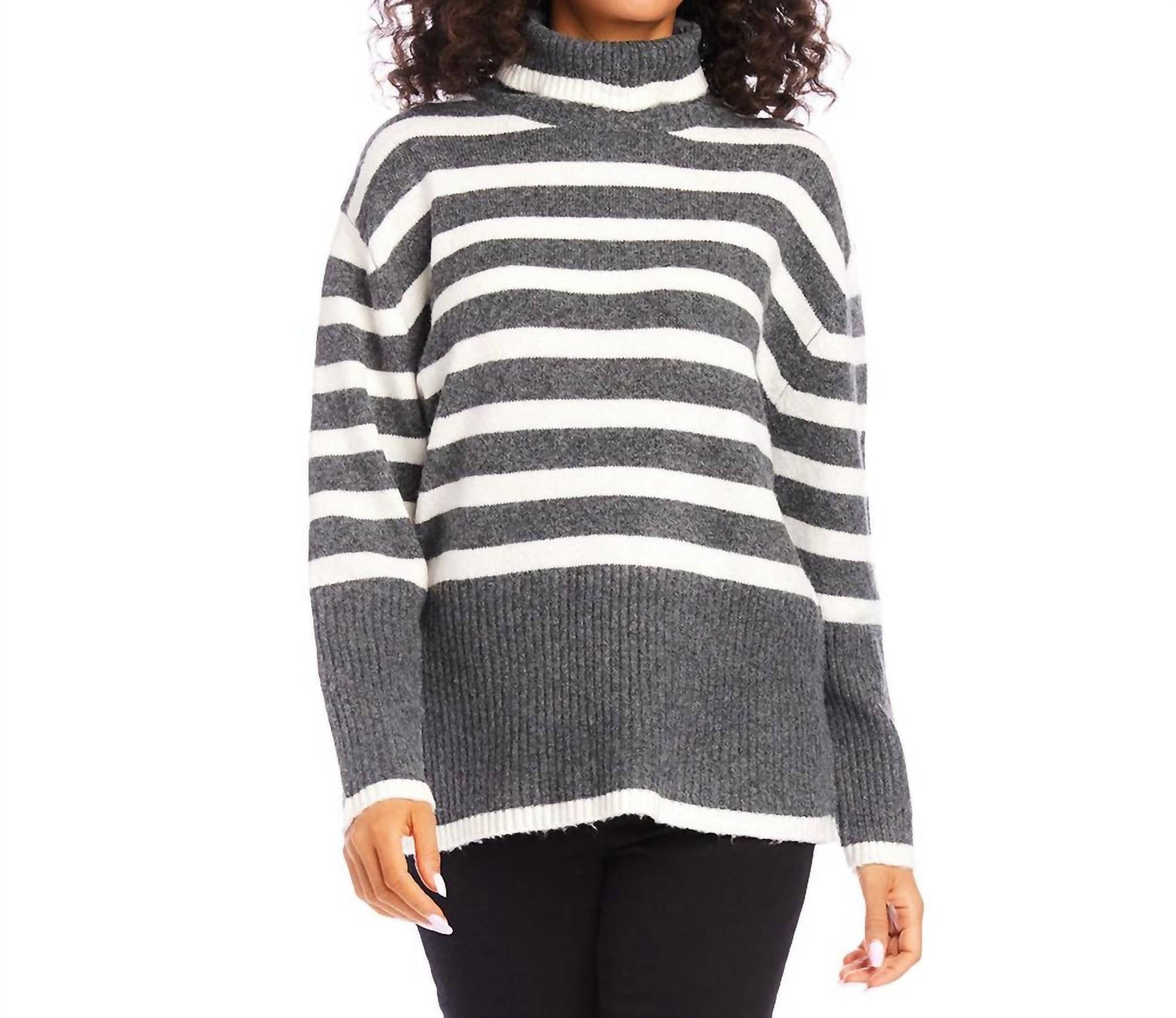 Karen Kane - Stripe Turtleneck Sweater