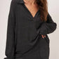 Project Social T - EARLY NIGHT COLLARED RIB LONGSLEEVE TOP